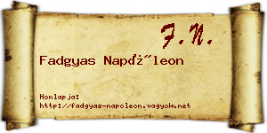 Fadgyas Napóleon névjegykártya